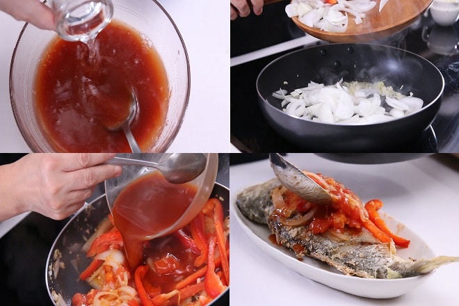 Làm nước sốt chua ngọt cho cá